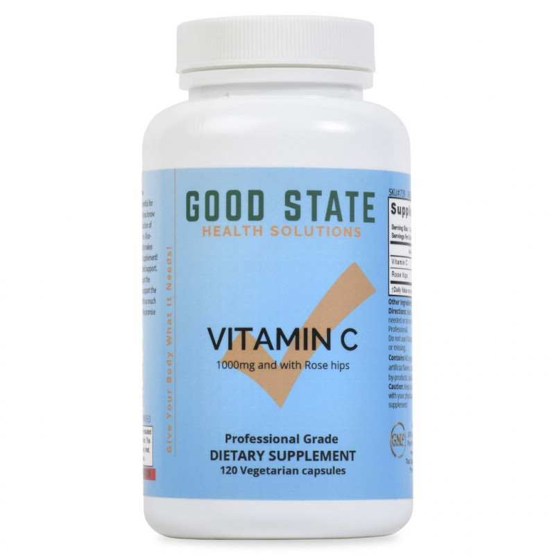 Good State Vitamin C with Rose Hips 120 Capsules