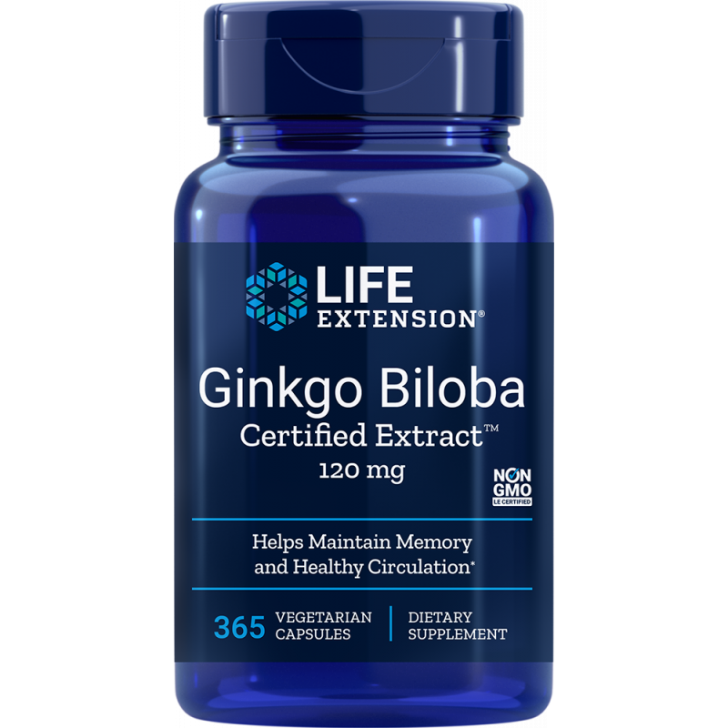 Life Extension Ginkgo Biloba Certified Extract 365 Capsules