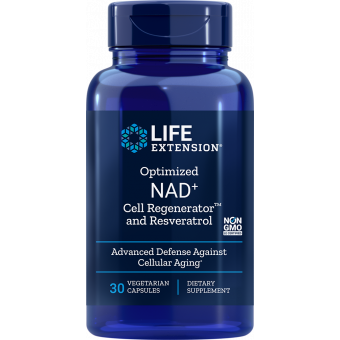 Life Extension NAD+ Cell Regenerator a Resveratrol 30 rastlinných kapsúl
